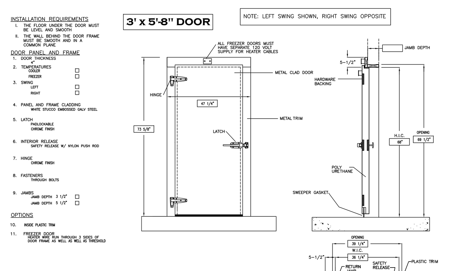 Swinging Cooler Door