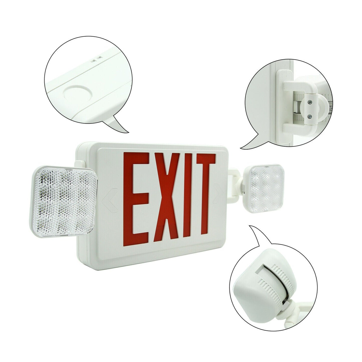 Emergency Exit Sign Light with Dual LED Heads