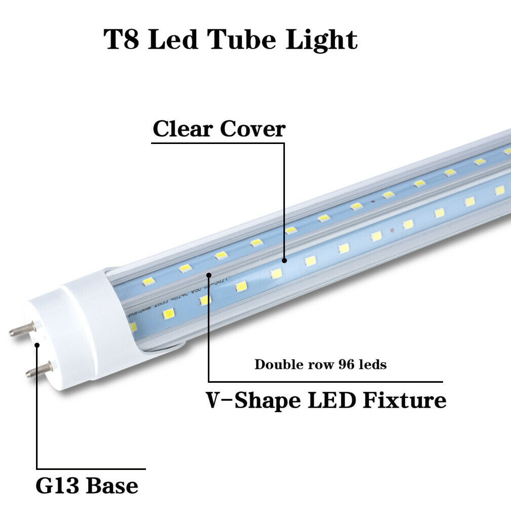 G13 4FT V-Shape 36W 6500K Clear 25Pcs