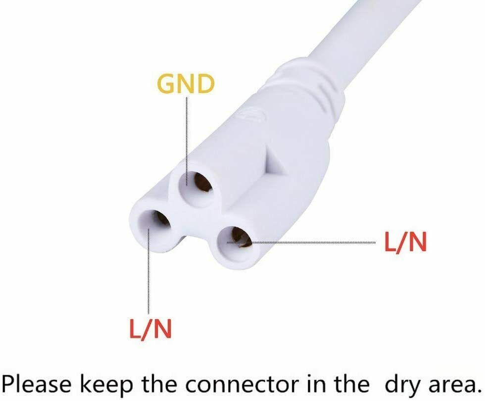 Power Cable w/ Switch for T8/T5 Integrated LED Tube Lights (10PCS)