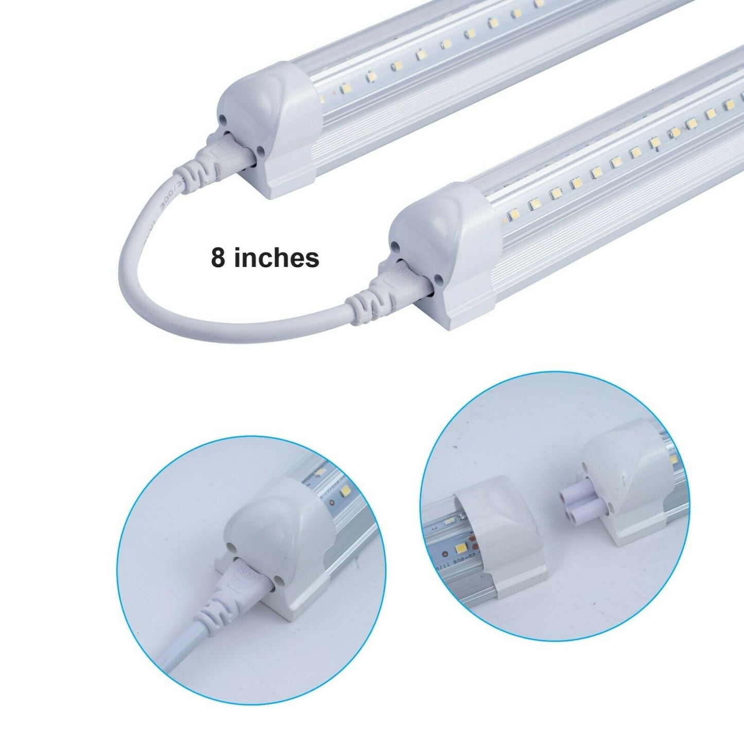 Integrated V-Shape 6FT 60W 6500K Clear LED Tube Light 12 pcs