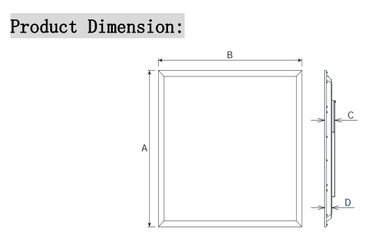 Panel Light 2'x2' Backlit Fixture CCT 6 PANELS