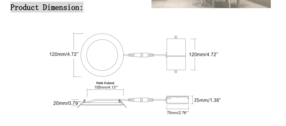 Panel Light 9W 4" Round LED Ceiling