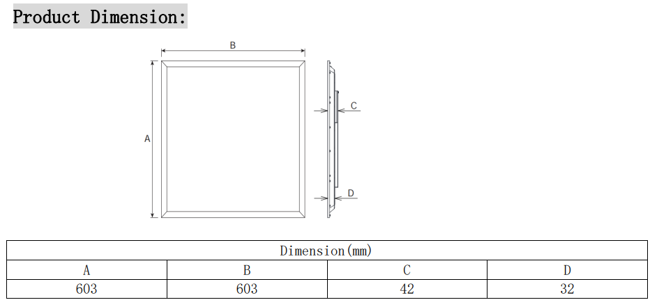 Panel Light 2'x2' Backlit Fixture CCT 6 PANELS