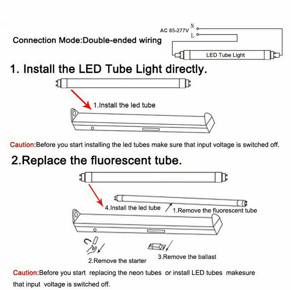 R17D 8FT 40W T8 LED Tube Light 5000K Milky 25Pcs