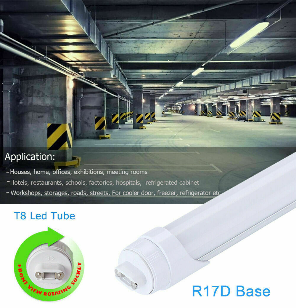 R17D 8FT 40W T8 LED Tube Light 5000K Milky 25Pcs