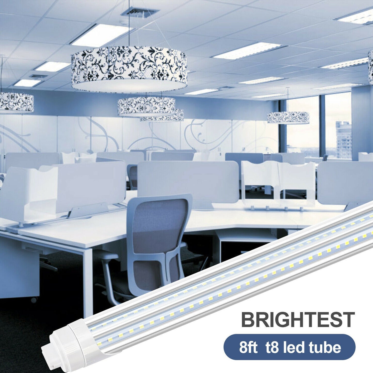 R17D 8FT 72W T8 LED Tube Light (6500K CLEAR) [25 pack]