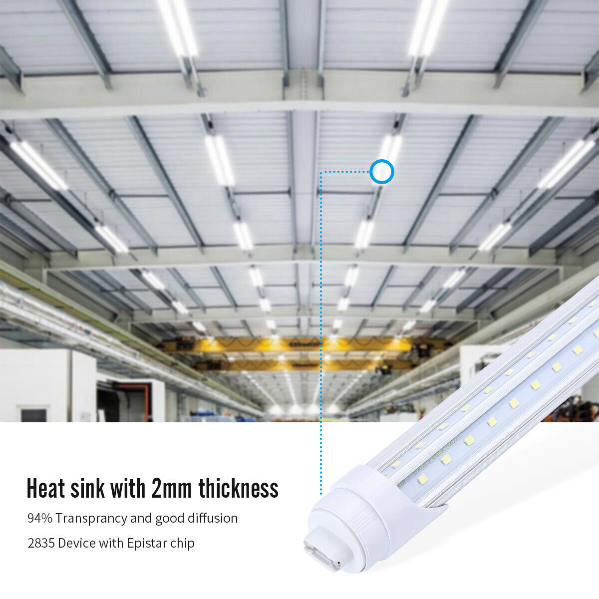 R17D 8FT 72W T8 LED Tube Light (6500K CLEAR) [25 pack]