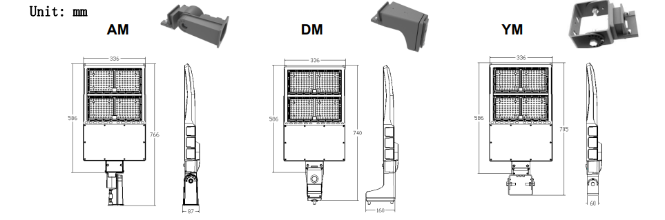 Shoe Box 300W Parking Lot Light