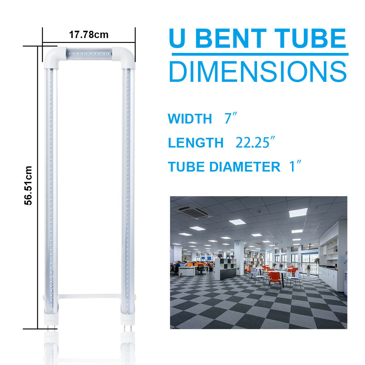 U Shaped LED Tube Lights 6500K Clear 10Pcs