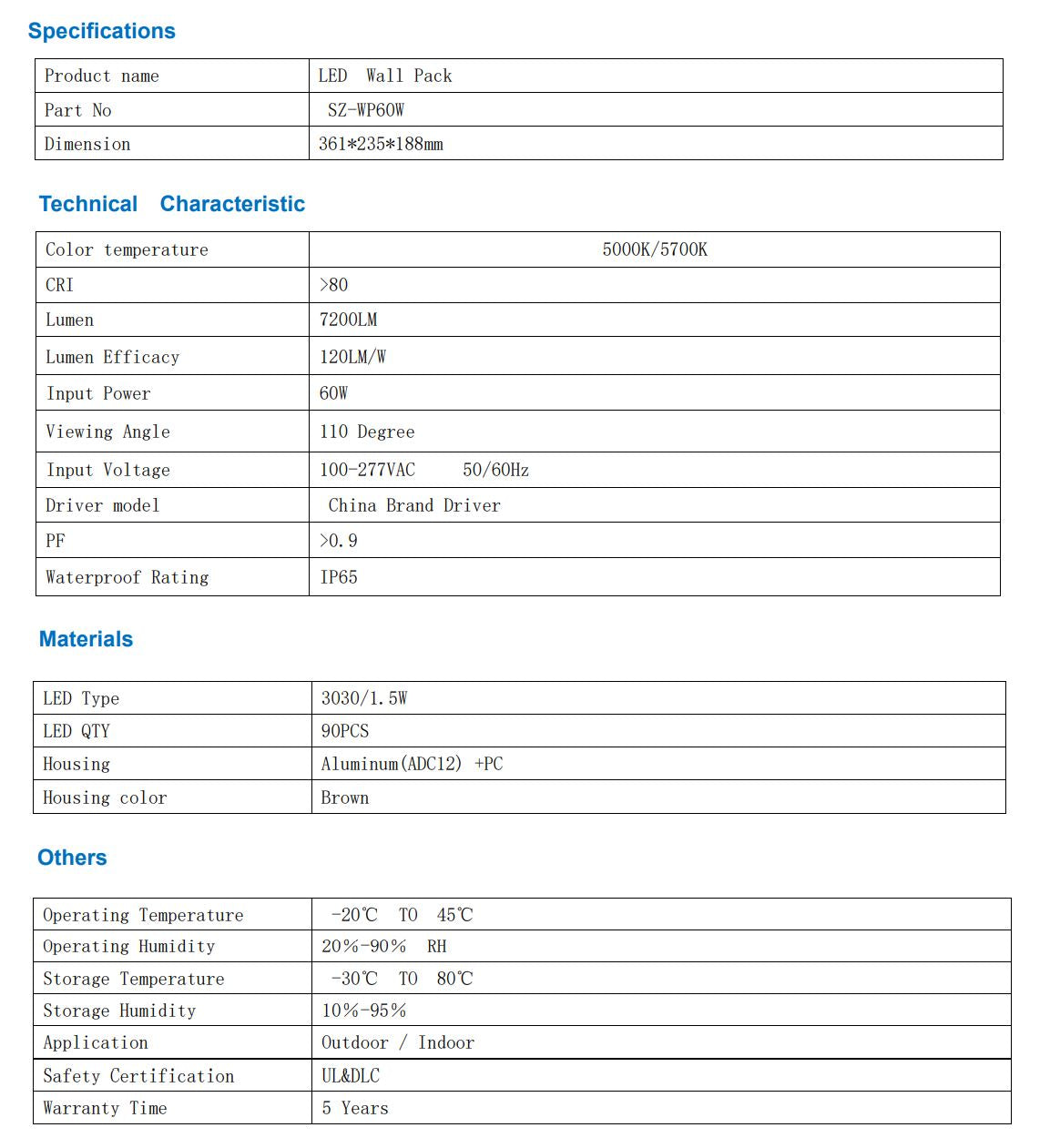 Wall Pack 60W LED Photocell