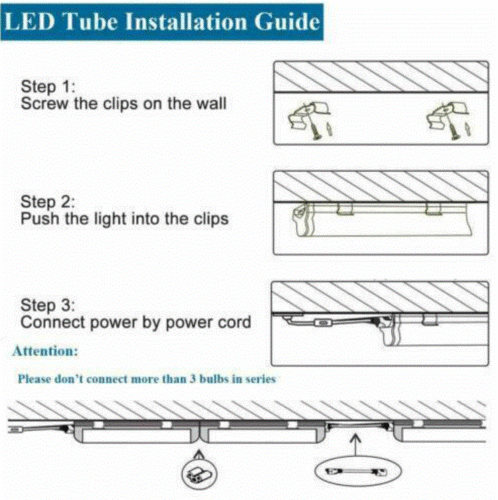 INTEGRATED 2FT 10W LED 5000k  STRIPED 10Pcs