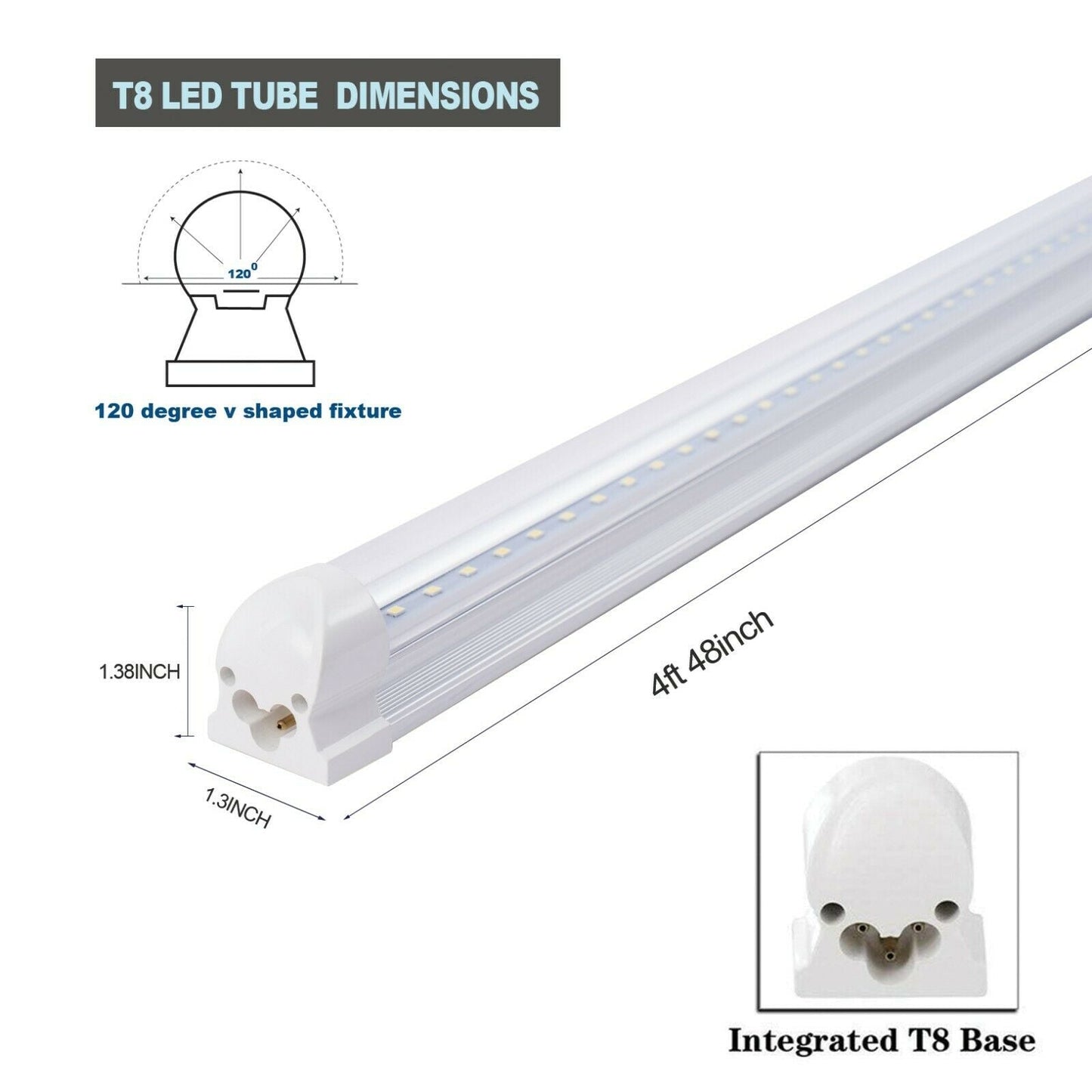 Integrated 4FT 22W Clear 5000K  25 pcs